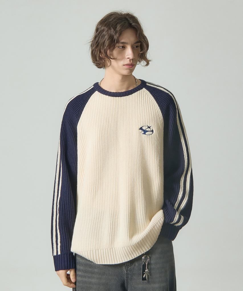 Dimiteulibeullaeg Vlad Raglan Track Sweatshirt Knit_Navy