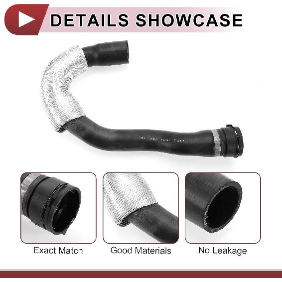 1 Pcs Radiator Coolant Hose for BMW 528i 3.0L L6 2011 Engine Heater Water Hose No.11537581942 Black Rubber