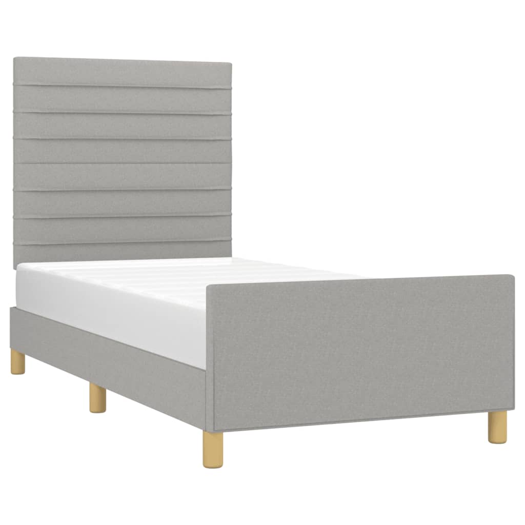 Bed Frame without Mattress Light Grey 80 x 200 cm Fabric