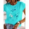 Fashion Women Floral Print T Shirt Funny Casual O-neck Short Sleeves T-shirt Summer Female Tee Shirt