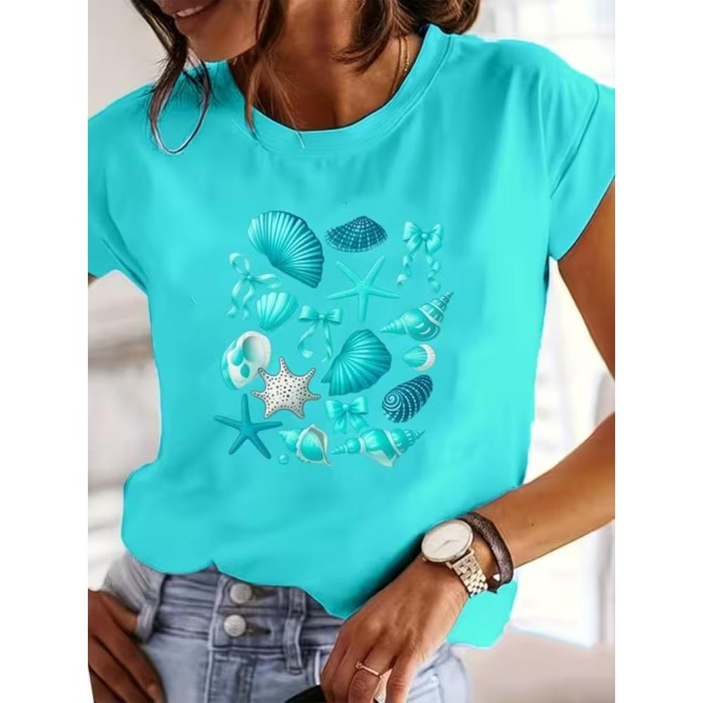 Fashion Women Floral Print T Shirt Funny Casual O-neck Short Sleeves T-shirt Summer Female Tee Shirt
