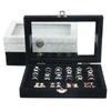 1pc Large Capacity Transparent Velvet Jewelry Box Earring Ring Display Storage Container Jewelry Organizer Makeup Organizer
