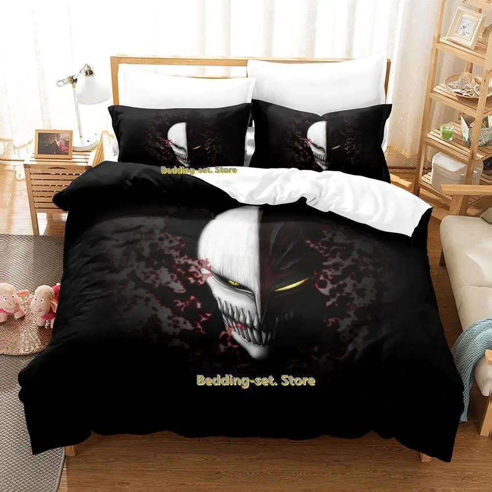 New Bleach Anime Bedding Set Cartoon 3 Piece Duvet Cover for Adult Kid Bedroom Cool Design