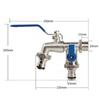 A60zalloy Garden Faucet Dual Control Water Discharge Replacement Adapter Double Nipple Faucet With Handle Easy Turn On/Offmay