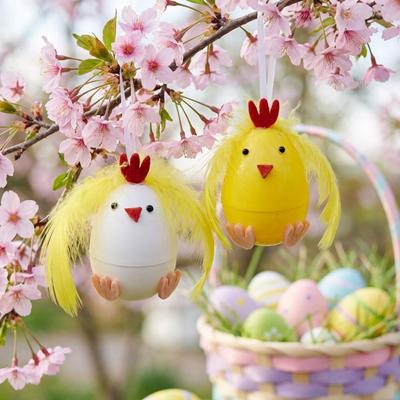 Plastic Eggshells Easter Chick Decorations Wear-resistant Storage Functions Easter Hanging Eggs Decorative