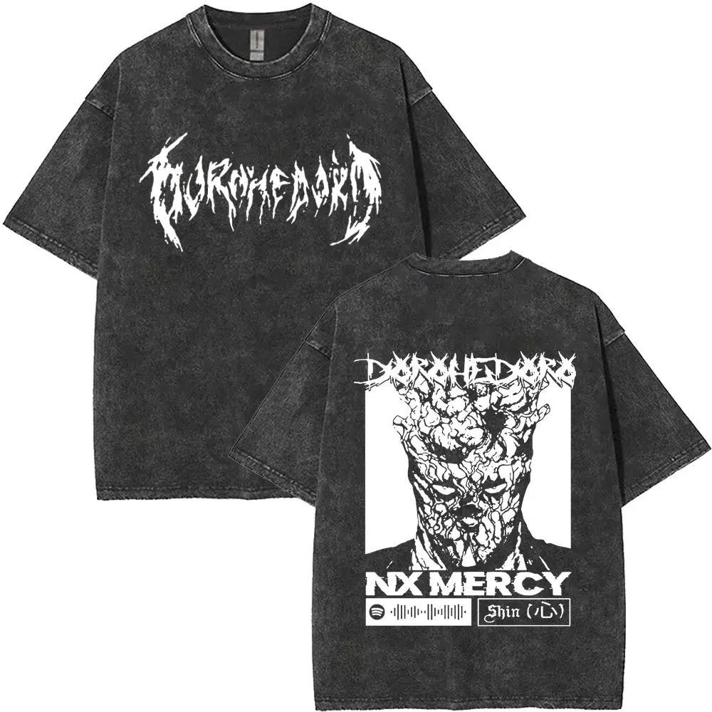 Dorohedoro Kouřová Rodina Oboustranný Koláž Postav Grafický Potisk Vintage Vypraná Oversized Anime Streetwear Tričko