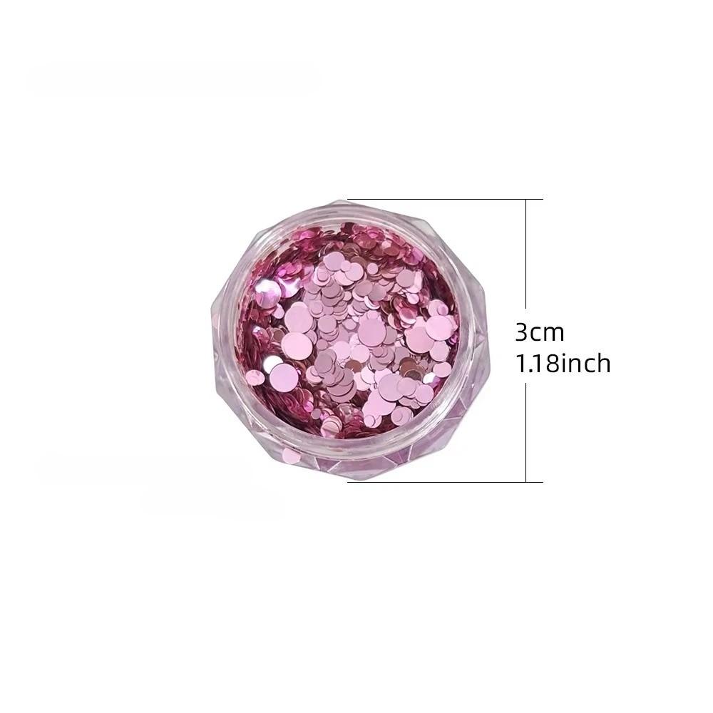 Decorazioni Mini Rotonde a Pois Glitterate per Unghie Fai da Te Patchwork Rotondo con Paillettes Decorazioni per Unghie Uso Professionale