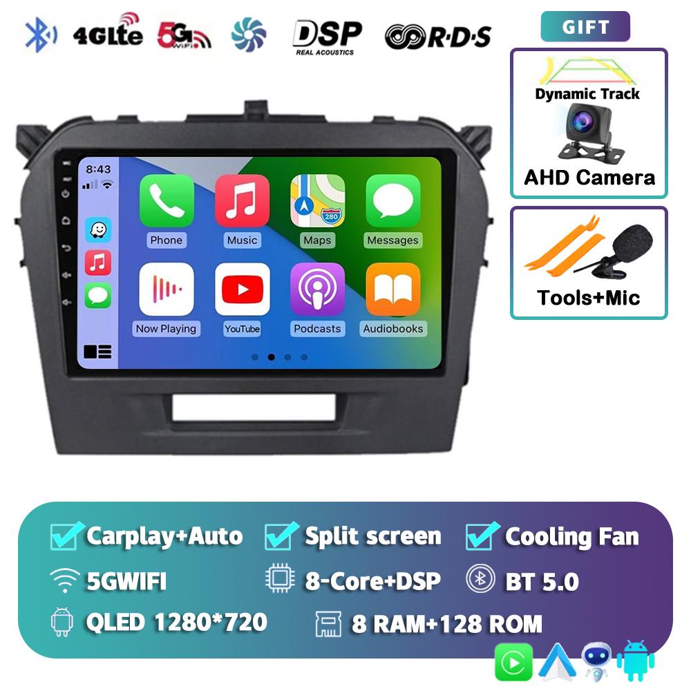 Android 14 Carplay Auto For Suzuki Vitara 2015 2016 2017 2018 2019 Car Radio Multimedia Player Stereo video Head Unit WiFi+4G BT