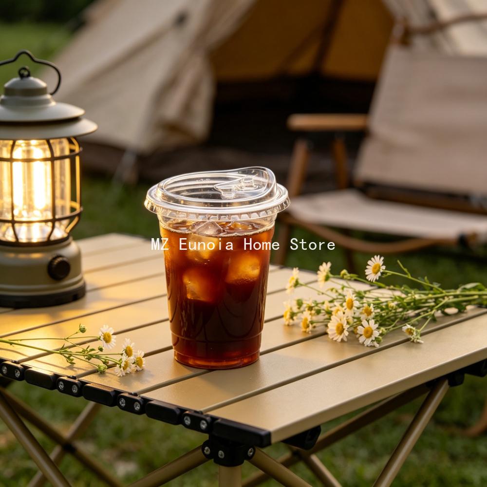 10/50PCS 500ml Clear PET Plastic Cups with Lids Disposable Cold Drink Cups for Coffee Bubble Tea and Smoothies DO NOT HAVE STRAW