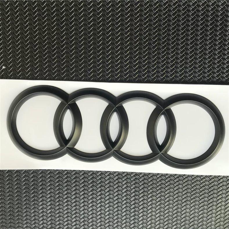 ABS Black Hood Front Bonnet Grill Rear Trunk Emblem Logo Badge Sticker Decal 4 Ring LogoFor F2 A3 A4 A5 A6 A7 Q2 Q3 Q5 Q8 TT