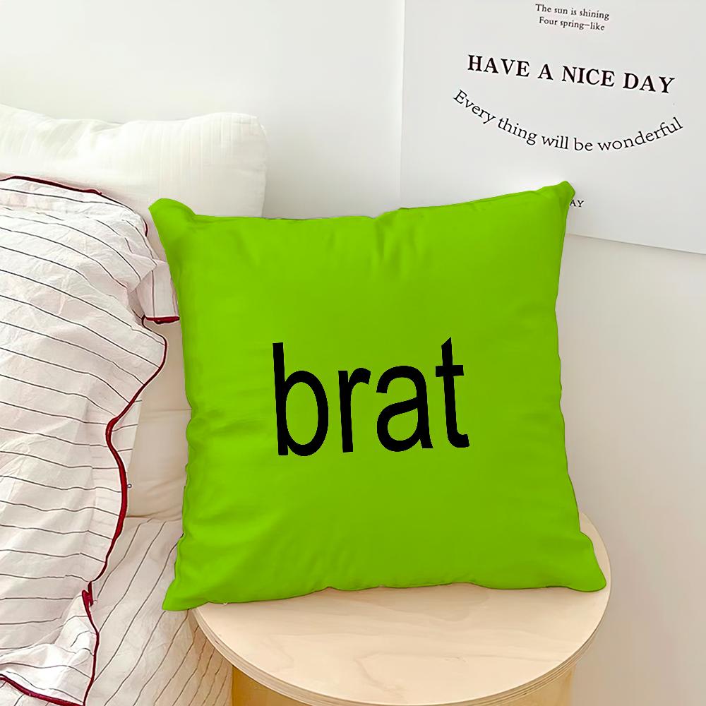 Cool Green Art Singer CCharli Xcx Brat Comfortable Soft Pillowcase Hogar Sofa Living Room Home Bedside Decor Pillowcovers Gift
