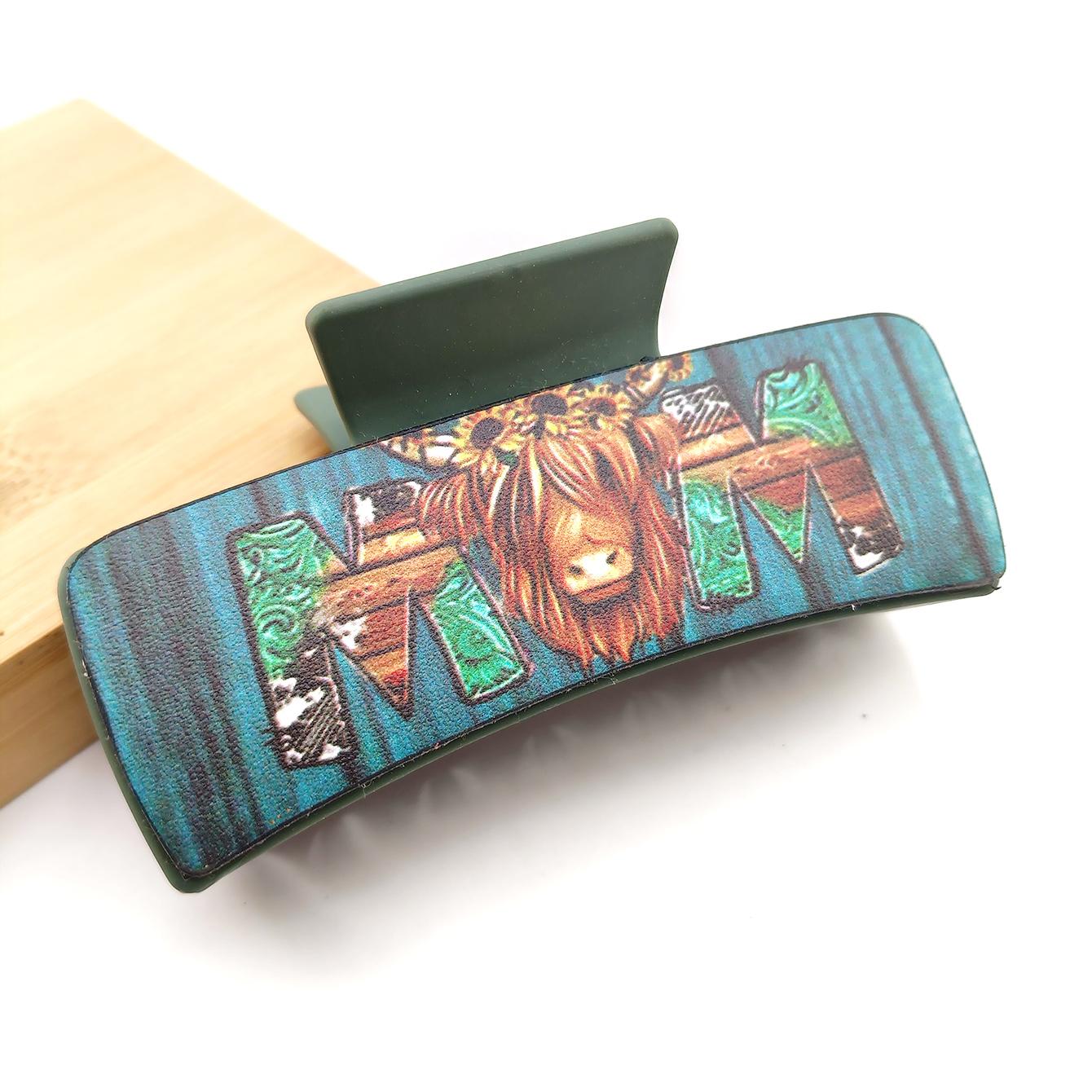 

1/7 PCS Fashion Women Hair Claws Clips 4inch Mother s Day PU Leather Hair Clips Claws Women Mom Festival Party Hair Accessories