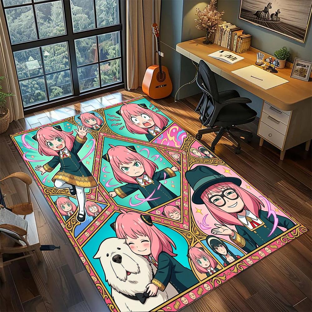 Anya Forger Washable Gamer Bedroom Large Area Non Slip Floor Mat Rug Carpet Home Decor.-TING