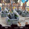 Resin Duck & Squirrel Solar Garden Water Feature Statue