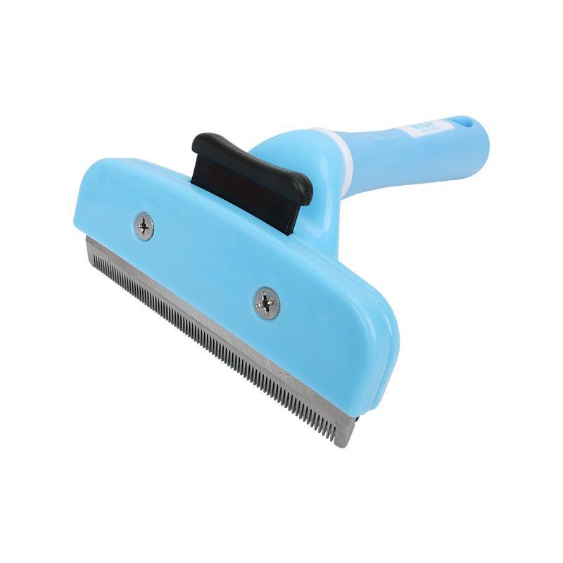 Blue and White Series Pet Grooming Comb Set: Detangling Knife, Fluffy Comb, Button Comb