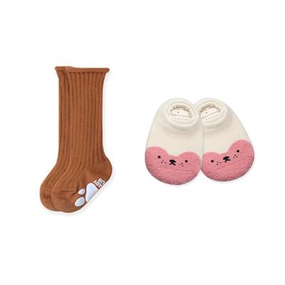 Hi Baby Club Baby Brushed Freckles Overshoes + Knee Socks Set, Korean Baby Products