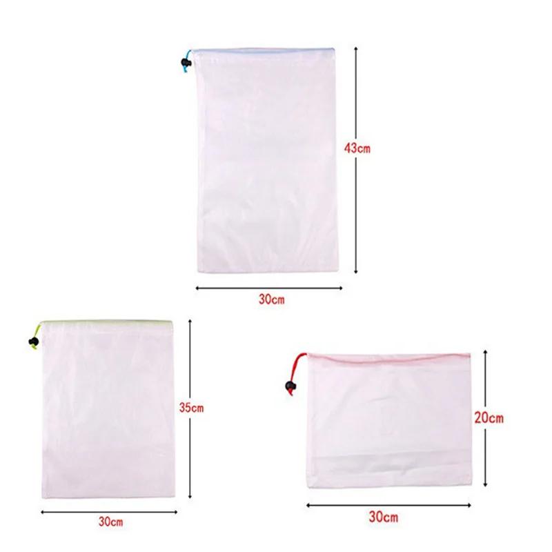 

3 шт. сетчатая многоразовая сумка-органайзер для хранения, женские моющиеся домашние сумки для фруктов и овощей, кухонные сумки для хранения, бесплатная доставка