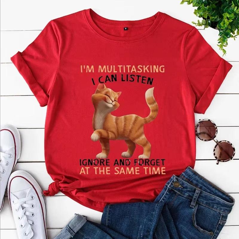 Am Always Multitasking Cute Cat Unisex Tshirts Summer Fashion Casual Tee Clothing ONeck Tops Kittys My Best Friends TShirts