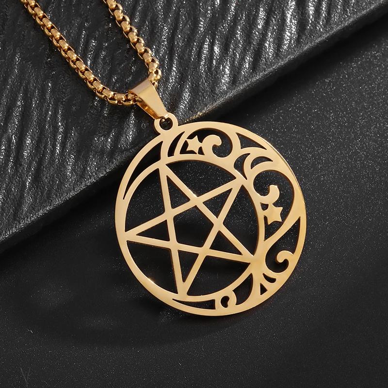 Stainless Steel Trinity Celtic Knot Nordic Rune Pendant Necklace Retro Ethnic Irish Knot Lucky Amulet Jewelry for Men