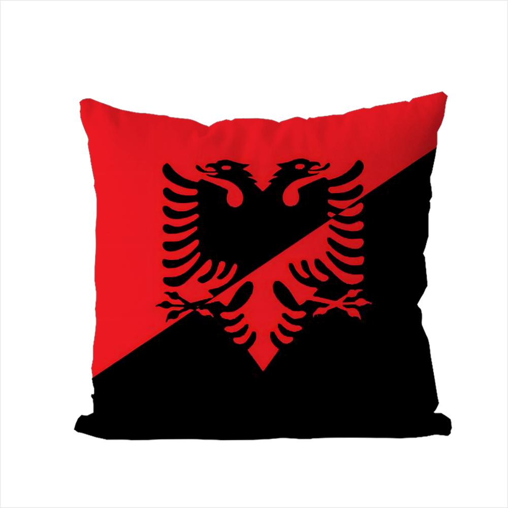 Albania Flag Pillow Case For Car Sofa Decorative Home Doublesided Print Plush Square Throw Pillow Cushion Cover