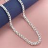 European and American Jewelry Plated 925 Silver 50CM4MM Square Box Venice Necklace