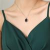Palace style retrofashion niche stylesense of design cat's eye stone pendant clavicle chain titanium steel necklace
