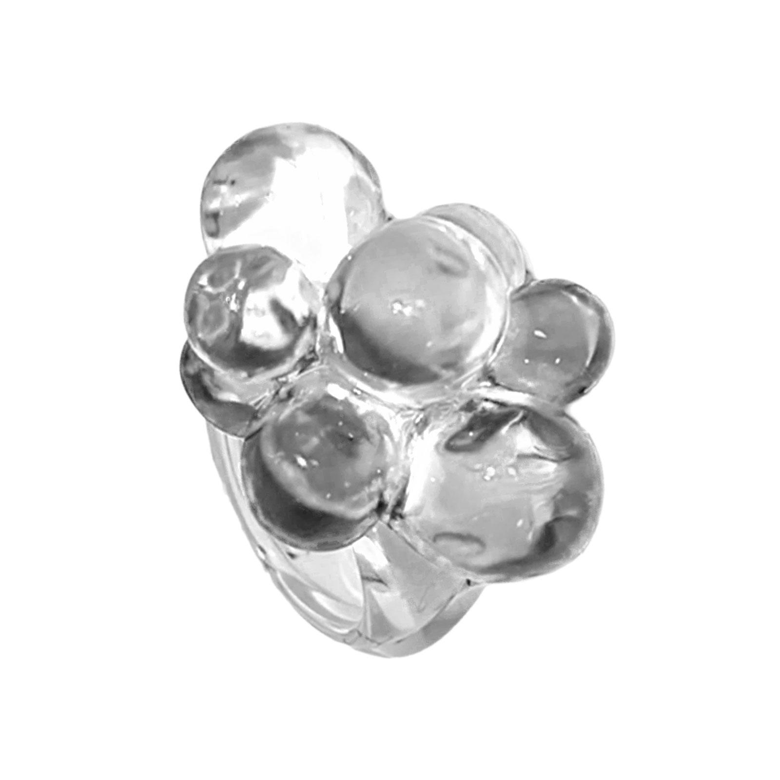 

Кольцо из акрила с бусинами, модный дизайн и цветочные кольца с цветами, уникальное украшение на руку, подарок для модных женщин прозрачный