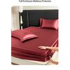 Ice Silk Color Ding Bed Sheet Solid Color Cool Silk Mattress Protective Cover Anti Slip Bed Cover Dust Cover