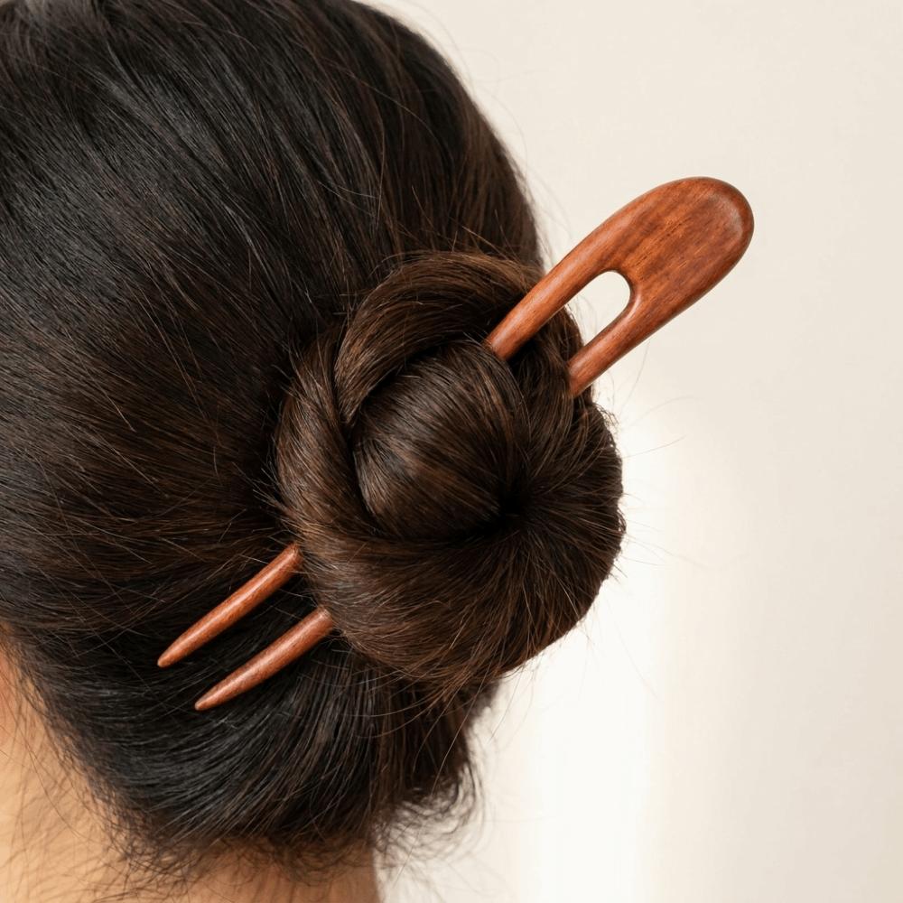 Horquillas para el pelo en forma de U Estilo Chino Horquillas y Pinzas de Madera Retro Fabricante de Coletas y Moños para el Cabello Mujeres