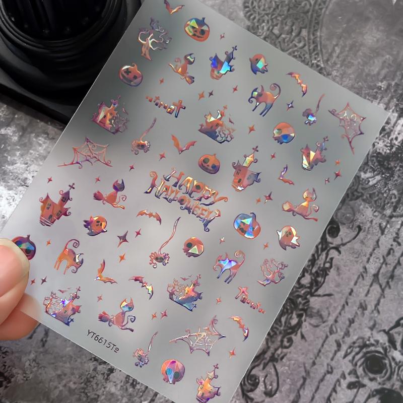 Halloween Gothic Ghost Nail Sticker Dark Style Ghost Witch Pumpkin Spooky Nail Art Decoration Stickers