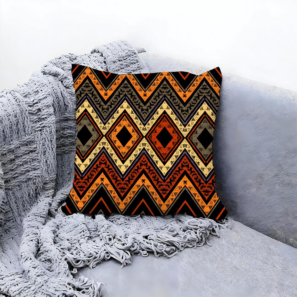Ethnic Indian Ethnic Pattern Cushion Cover Premium Comfort Reversible Pillow Cove Two In One Design for Any Room Car Interior