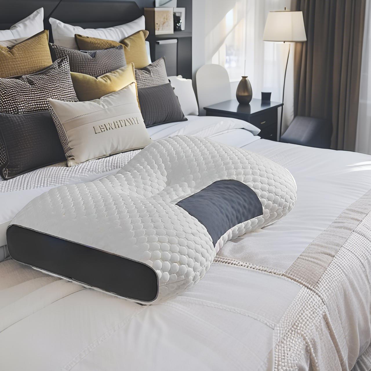 

Massage Neck Pillow Soft Adjustable Ergonomic Knitted Orthopedic Contour Support Pillow