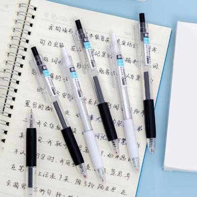 6Pcs Retractable Gel Pens 0.5mm Fine Nib Pen Smooth Writing Pen for Exams Students Fast-Drying Ink No-Skip School Office Supplies