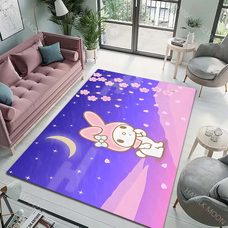 15 Sizes Japanese My Melody Rug Carpet for Living Room Children Bedroom Mat Sofa Doormat Floor Rug Home Decor Anti-Slip Mat