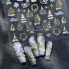 Christmas Relief Nails Art Stickers Dreamy Castle Christmas Tree Snowflake Self-Adhesive Manicure Decals Nail Decoration