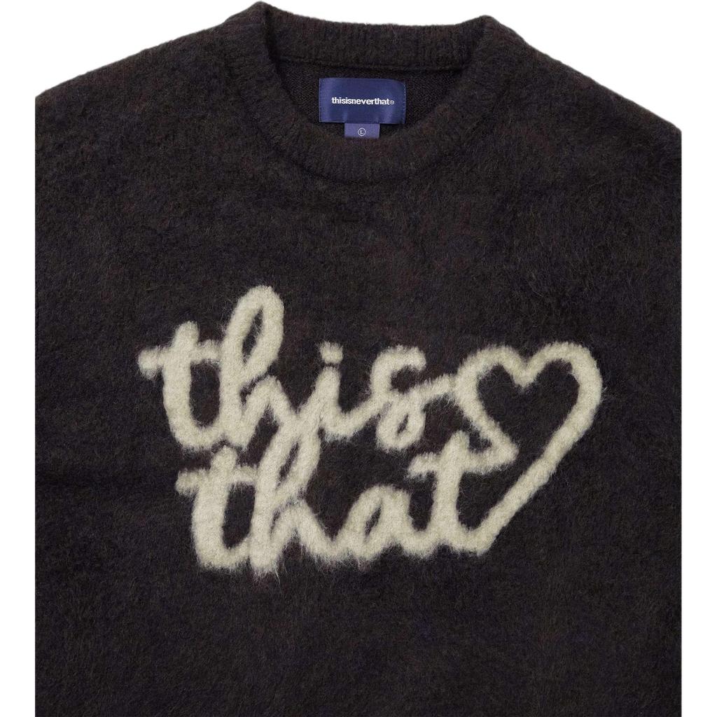 Thisisneverthat FW25 Heart Logo Knit Sweater Dark Navy Unisex sweater TN253KKNPK10DNY