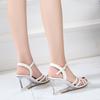 2020 sommer Neue Alle-um Sommer frauen Schuhe Ein Wort Schnalle Einfache Hang Ferse Sandalen Transparent LFD
