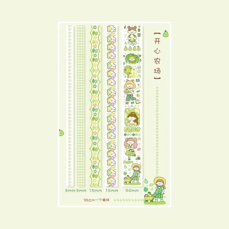 Talking Leisure Set Qiqi Cute Girl Heart and Hand Series Sticker Tape Cartoon Character Hand Painted Daily Material Decoration