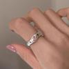 2023 Irregular Pink Heart Zircon Open Ring for Women - Sweet, Cool, Niche Design