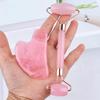 Pink Resin Facial Massage Set: Roller, Scraping Board & Tendon Stick