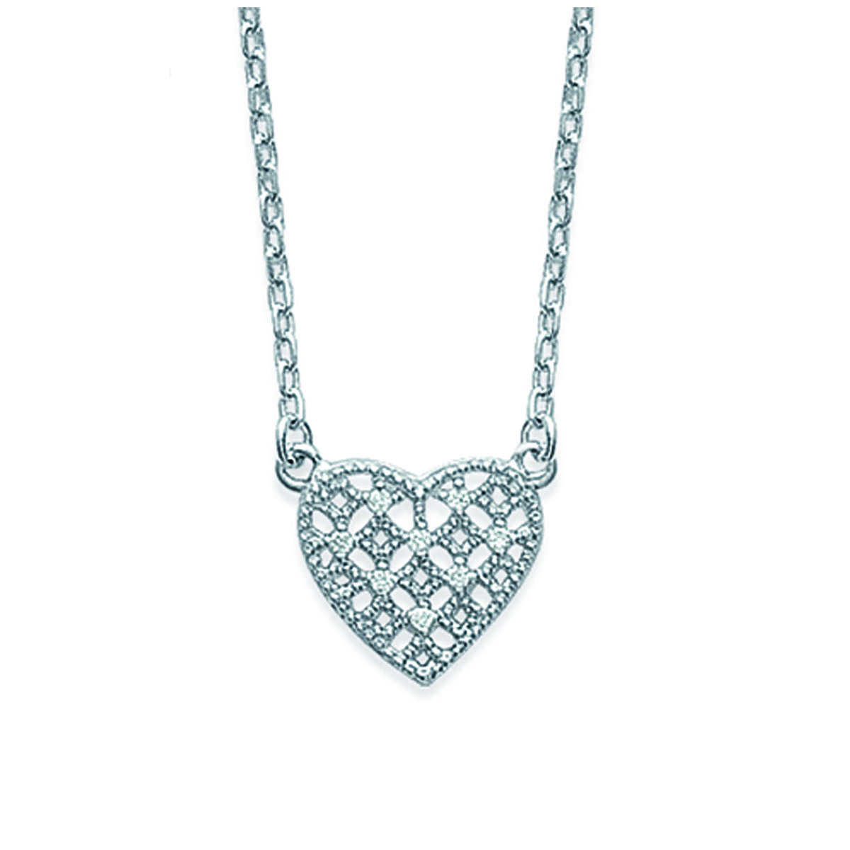

Les Trésors De Lily [K3717] - Collier Argent Love blanc argenté (rhodié) - 10x10 mm