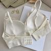 French Wire-free Women's Thin Triangle Cup Bra Large Chest Minimizing Lace Side Breast Gathering Back Beauty Underwear