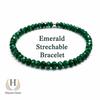 Armband mit facettierten Smaragdperlen: Handgemachtes Edelstein-Stretch-Armband