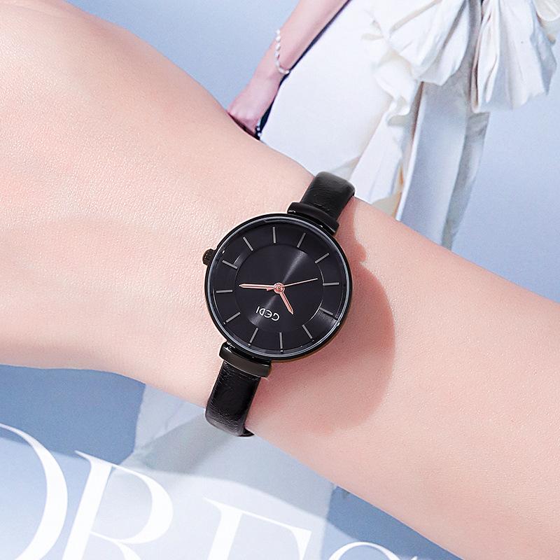 Light Luxury Simple Large Plate Women'S Watch High Value Double-Sided Fine Belt Quartz Belt Waterproof Watch
