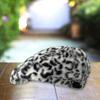 Popular Plush Leopard Beret Hat for Adult Painter Hat Spring Dome Hat Girl Photoshoots Hat Thick Warm Caps for Winter