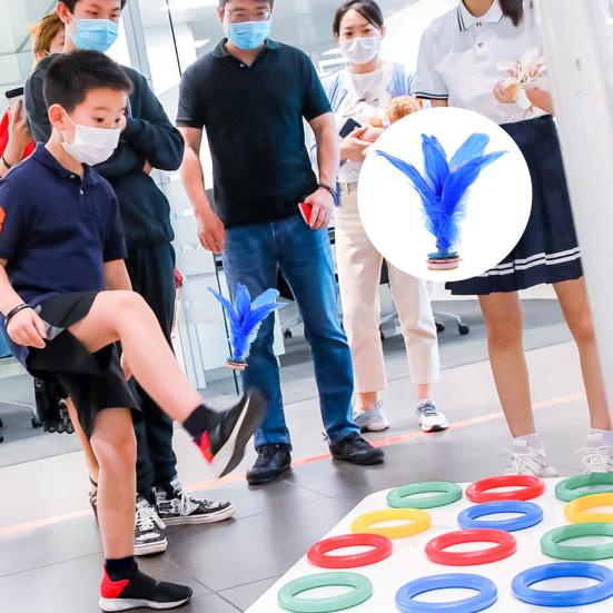 Kick Shuttlecock Stable Base Bright Color Improve Hand-eye Coordination Fluffy Primary Secondary School Students Game Shuttlecock Foot Sports