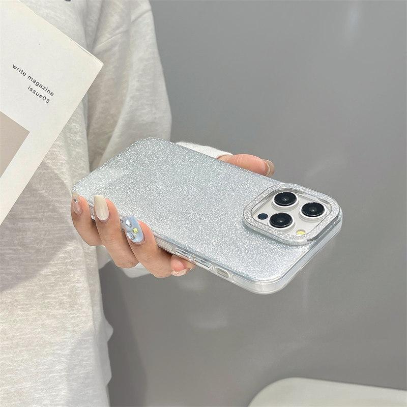 Luxuriöse, minimalistische, transparente TPU-Hülle mit Glitzer im IMD-Design für das iPhone 15 Pro Max 14 Plus 13 12 Pro 11, All-Inclusive-Absturzsicherung
