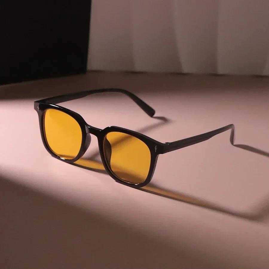 Quadratische Sonnenbrille Damen Herren Klassisch Vintage Mode Persönlichkeit Brille Stilvoll Lässig Minimalistisch