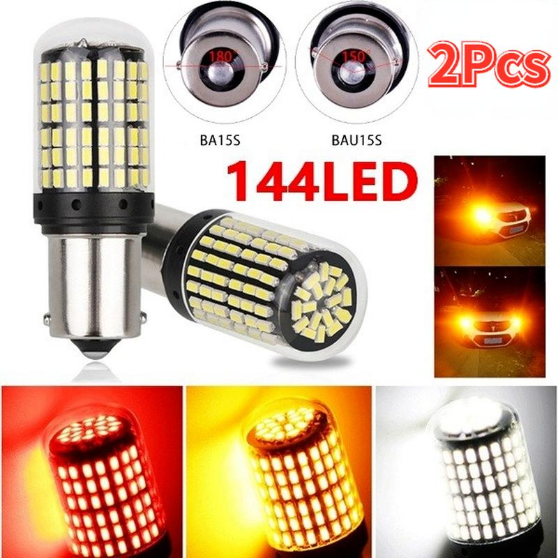 2Pcs 3014 144SMD CanBus 1156 BA15S BAU15S 7440 lamp LED 7440 led Bulbs For Turn Signal Light