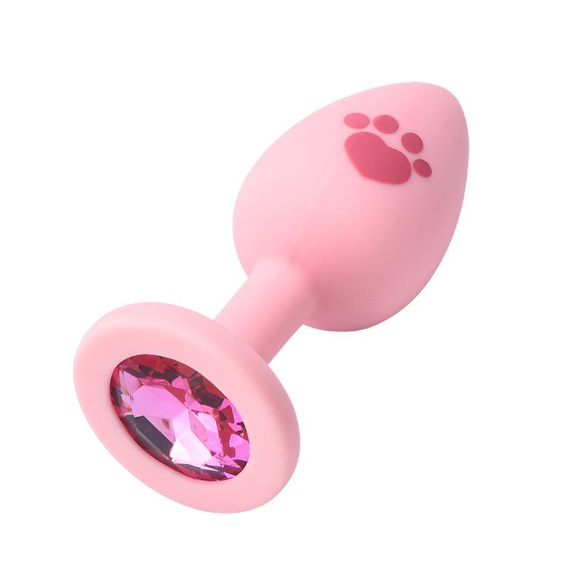 Silikonový kočičí tlapka anální kolík pro začátečníky - SM tréninkové anální korálky pro dilataci ženského análního otvoru a masturbaci